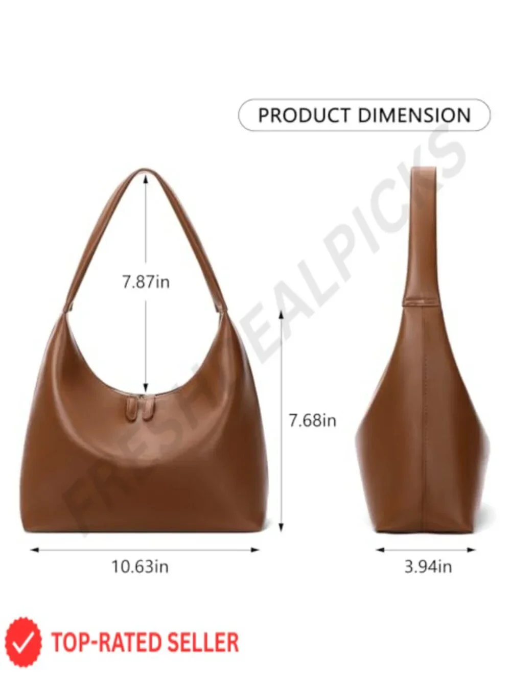 Women's Hobo Shoulder Bag PU Leather Lightweight Underarm Purse with Zipper